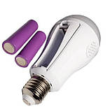 Світлодіодна акумуляторна лампа D8442/LED-лампочка з патроном Е27 20 W + 2 акумулятори, фото 3