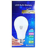 Світлодіодна акумуляторна лампа D8442/LED-лампочка з патроном Е27 20 W + 2 акумулятори, фото 4