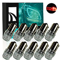 Лампа світлодіодна NAPO LED BA9S-2835-3smd T4W BA9S колір світіння червоний комплект 10 шт