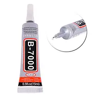 Клей силіконовий Zhanlida B-7000, 15 мл у тюбику з металевим дозатором, прозорий універсальний