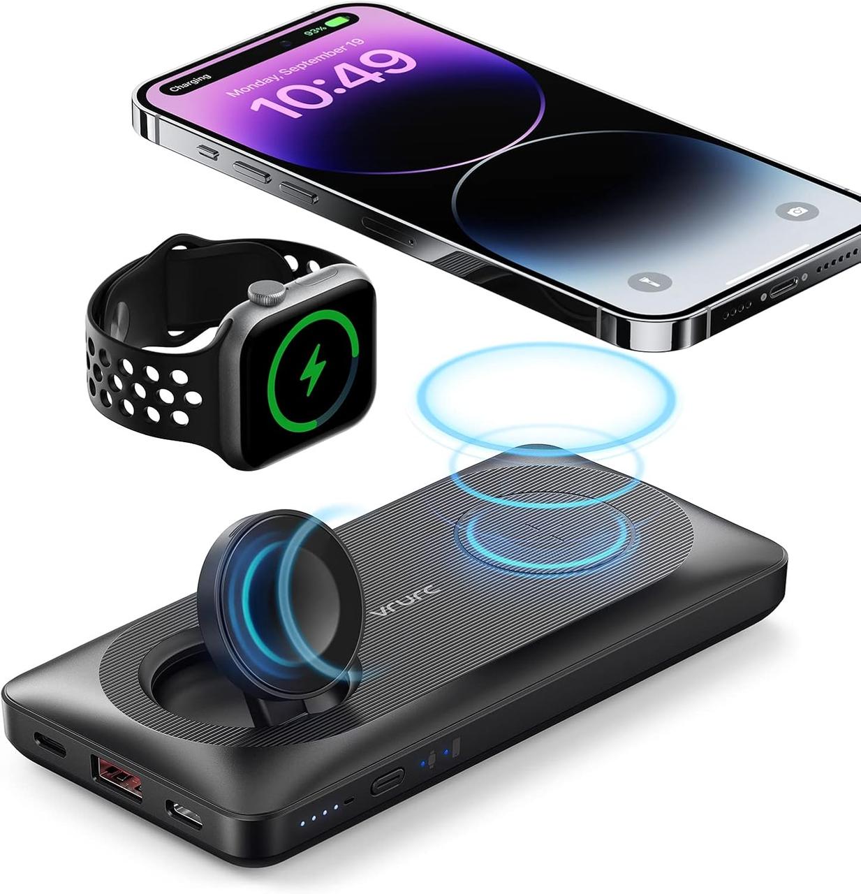 Повербанк VRURC T1156 10000 мАч. Швидка зарядка 3 в 1, USB C 22,5 Вт