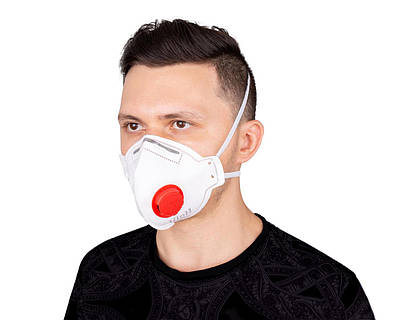 Респіратор FFP-3D Неон-3К з клапаном червоний Аналог Росток 3ПК
