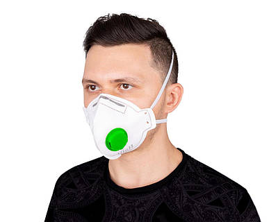 Респіратор FFP-1D Неон-1К з клапаном зелений Аналог Росток 1ПК