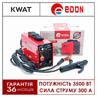 Зварювальний інвертор Edon SO TB-300P Зварювальний струм 20 - 300 А Діаметр електрода 1.6 - 4 мм