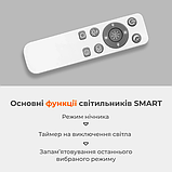 Світлодіодна люстра з пультом BIOM 50Вт SML-R08-50, 39 см, зміна температури світла, яскравості, кругла, біла, фото 6