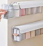 Органайзер для зберігання білизни в шафі, Настінний висувний органайзер для білизни шкарпеток настінний органайзер, фото 7