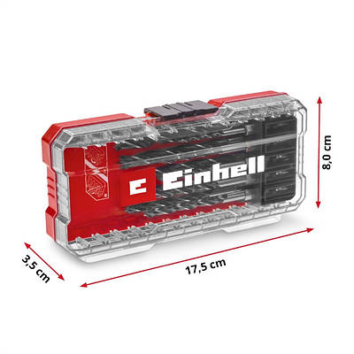 Набір свердел по дереву 3-8 мм із хвостовиком E 6.3 Einhell HSS в S-Case 10 шт