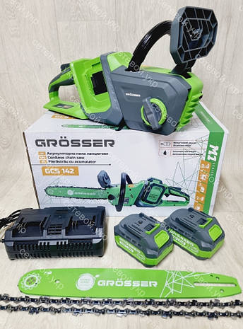 Безщіткова 40V Акумуляторна ланцюгова пила GRASSER GCS 142, фото 1