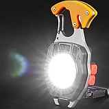 Акумуляторний міні ліхтарик-брелок на карабіні з магнітом, запальничкою, відкривачкою та викруткою AND-5147, фото 2