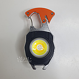 Акумуляторний міні ліхтарик-брелок на карабіні з магнітом, запальничкою, відкривачкою та викруткою AND-5147, фото 5