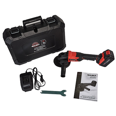 Болгарка акумуляторна Vitals Master ALs 18125 Kit SmartLine+ 10000 об хв Диск 125 мм АКБ 18 В 4 Ач ЗУ
