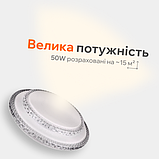 Світлодіодна люстра з пультом BIOM 50Вт SML-R22-50/2, 39 см, зміна температури світла, яскравості, кругла, біла, фото 4