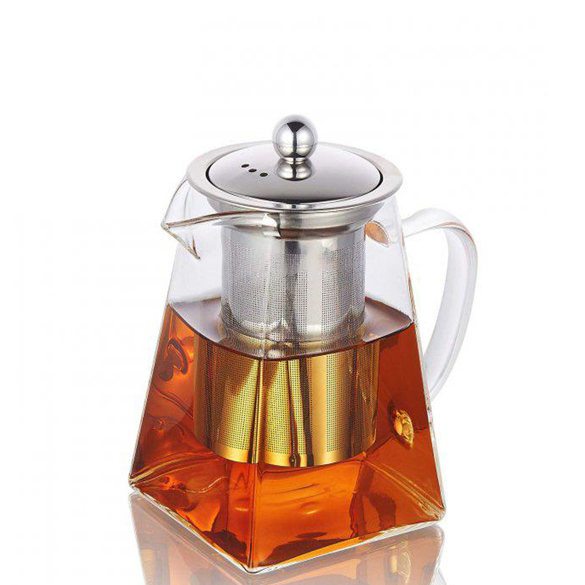 Скляний чайник-заварник із ситечком термостійкий A-PLUS 0.8 л (0117)