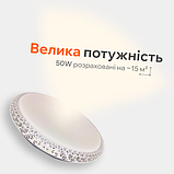 Світлодіодна люстра з пультом BIOM 50Вт SML-R08-50, 39 см, зміна температури світла, яскравості, кругла, біла, фото 4