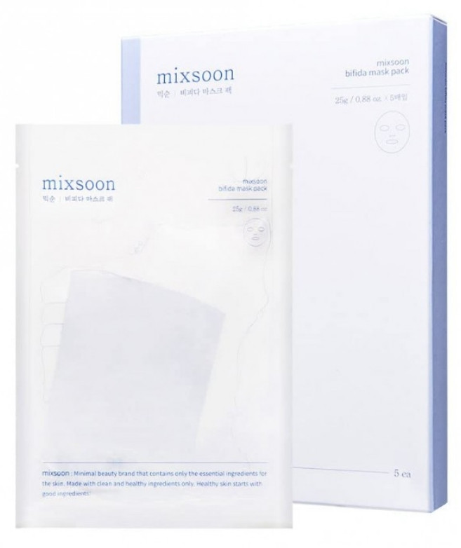 Тканинні маски з ферментами Mixsoon Bifida Mask Pack 25 г*5 шт., фото 1