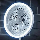 Настільне кругле косметичне дзеркало з LED підсвічуванням та вентилятором Breeze Mirror, Біле LY-699-White, фото 2