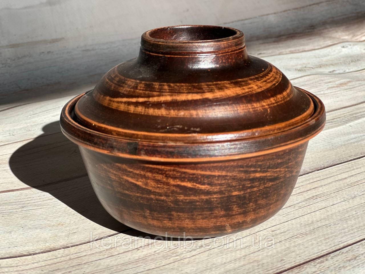 Горщик - піала 2 в 1 з червоної глини 500 мл, фото 1