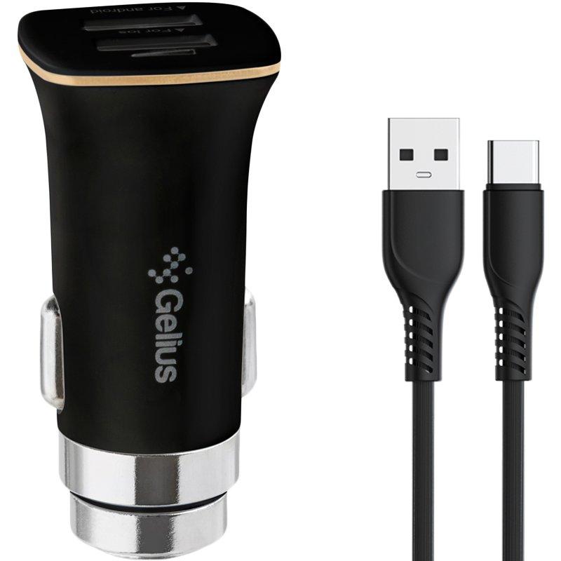 Автомобільний зарядний пристрій Gelius Apollo GP-CC01 2USB 3.1A 15W Black