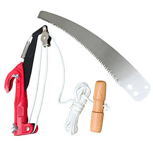 Сучкоріз висотний з пилкою і мотузковим механізмом для обрізки дерев під штангу - садовий висоторіз
