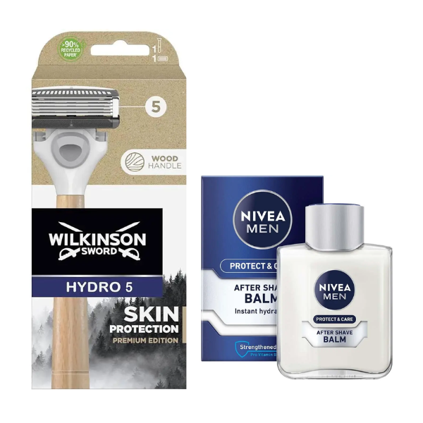 Станок для гоління Wilkinson Sword Hydro 5 Skin Protection Premium Edition + Бальзам Nivea Men Protect & Care 100 мл