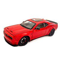 Машинка металева Dodge Challenger SRT Додж червона 1:24 звук світло відкр двері баг капот 20*7*5,5см (GT-12099), фото 3