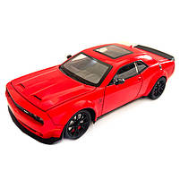 Машинка металева Dodge Challenger SRT Додж червона 1:24 звук світло відкр двері баг капот 20*7*5,5см (GT-12099), фото 8