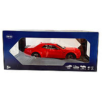 Машинка металева Dodge Challenger SRT Додж червона 1:24 звук світло відкр двері баг капот 20*7*5,5см (GT-12099), фото 9