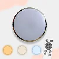 Світлодіодна люстра з пультом 50Вт накладна кругла 39см дизайнерська зі зміною температури світла та яскравості BIOM SML-R18-50