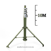 Щогла (мачта) 10 м для антен, ретрансляторів, БПЛА та НРК – телескопічна конструкція для польових умов