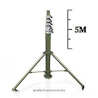 Щогла (мачта) 5 м для антен, ретрансляторів, БПЛА та НРК – телескопічна конструкція для польових умов