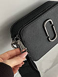 Сумка жіноча Маркбалс крос-боді на широкому ремені Marc Jacobs The Snapshot чорний, фото 3