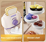 Дитяча велика ігрова іграшкова кухня з водою паром тостером підсвіткою і звуковими ефектами Висота 95 см, фото 6