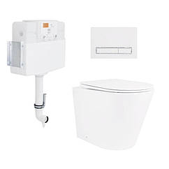 Готове рішення Qtap для ванної кімнати: Унітаз напольний Swan Rimless QT16223178W + інсталяція QT0122490S+