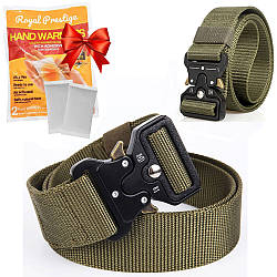 Тактичний ремінь Tactical Belt 125см + Подарунок Грілка для рук Hand warmer / Чоловічий ремінь з пряжкою Cobra