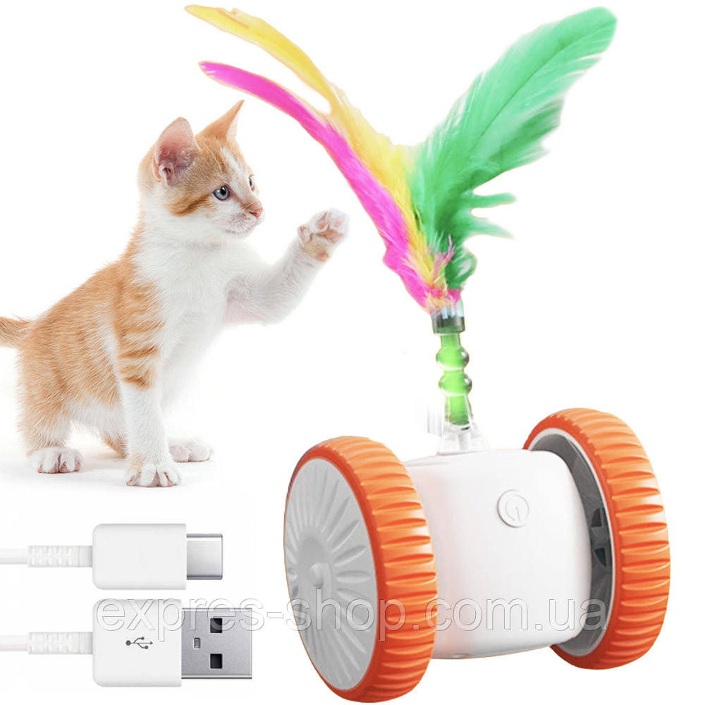 Інтерактивна іграшка для кота, від USB, 6,5х5 см, Колір Рандом / Розумна іграшка для котів / Іграшка для кошеняти, фото 1