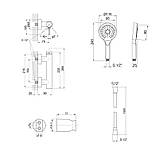Комплект для душової кімнати Qtap Robin Chrome: Змішувач QTROB4060102C + Тримач QTCRMA030 + Шланг, фото 2