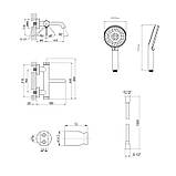 Комплект для ванної кімнати Qtap Robin Black Matt: Змішувач QTROB3060102B + Тримач QT829910842854OB+, фото 2