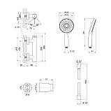 Комплект для душової кімнати Qtap Robin Black Chrome: Змішувач QTROB4060102K + Тримач QT829910842854GRP+, фото 2