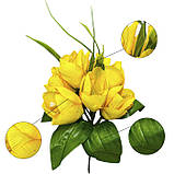 Штучні квіти букет тюльпани 7-ка бордюрні, 20см, фото 3