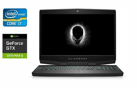 Ігровий ноутбук Б-клас Dell Alienware m15/ 15.6" 1920x1080/ i7-8750H/ 16GB RAM/ 512GB SSD/ GTX 1070 8GB, фото 1