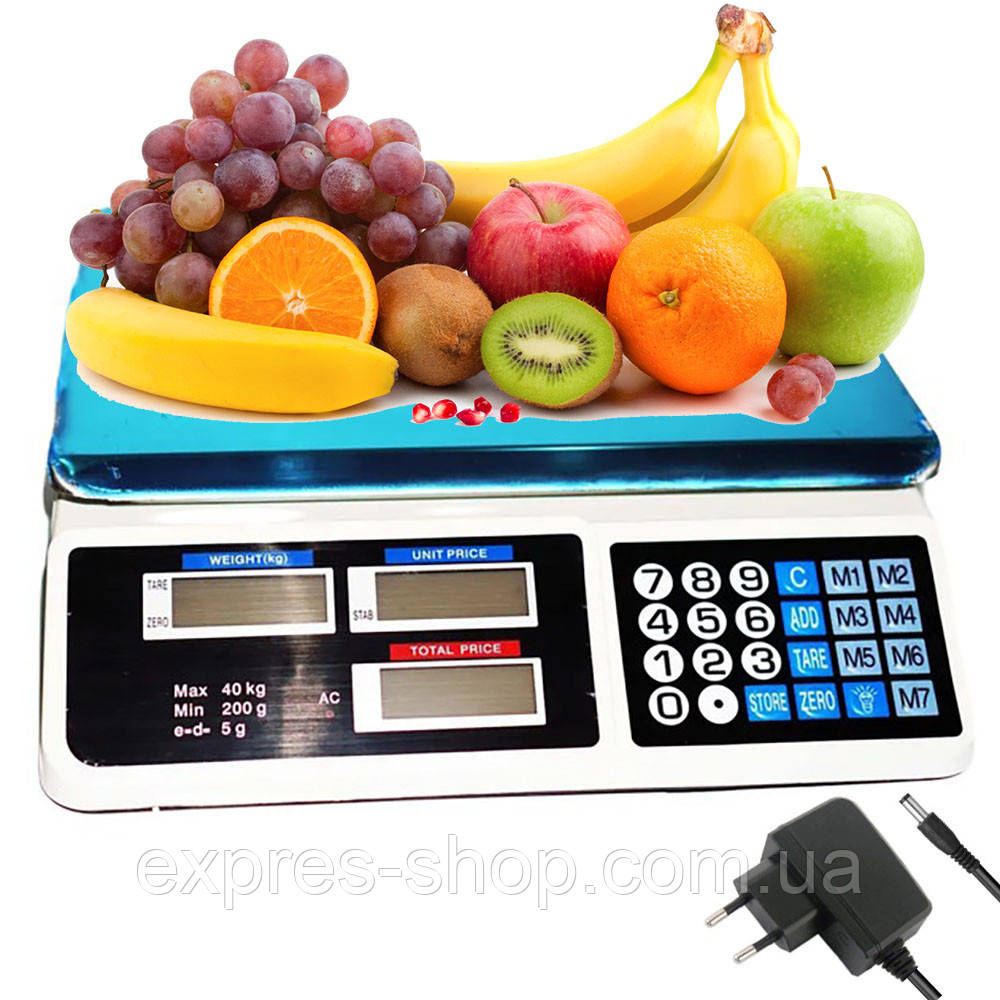 Електронні ваги торговельні до 40кг, від мережі та акумулятора, RIAS Digital Pricing / Настільні ваги для торгівлі, фото 1