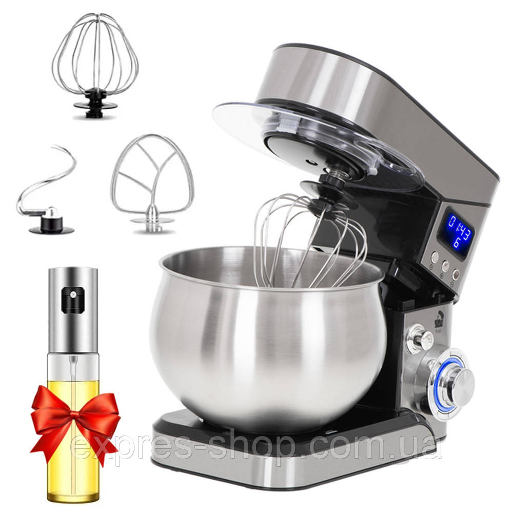 Міксер планетарний 6л, +  Розпилювач для олії OIL BOTTLE / Кухонний тістоміс/ Кухонна машина, фото 1