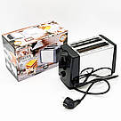 Тостер для хліба 2 відділення на 2 тости, 650Вт, від мережі, QLT-118B / Електротостер / Кухонний тостер для грінок, фото 10