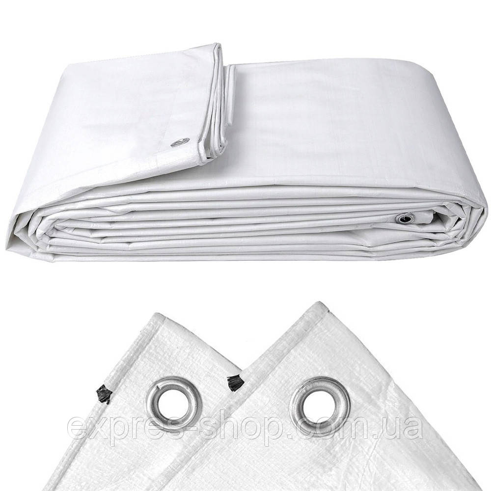 Тент з металевими люверсами (4х3м2), 150 г/м2 / Універсальний брезент для накриття / Тент будівельний, фото 1