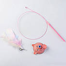 Інтерактивна іграшка дражнилка для кота на присосці, 91 см / Іграшка для кішок з пером / Вудочка для кота, фото 8