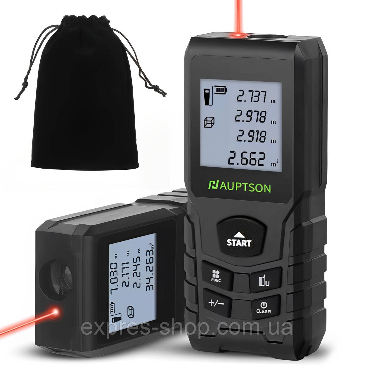 Лазерний далекомір з кутоміром 70 м, від батарейок, Auptson / Лазерна рулетка / Портативний далекомір рулетка, фото 1