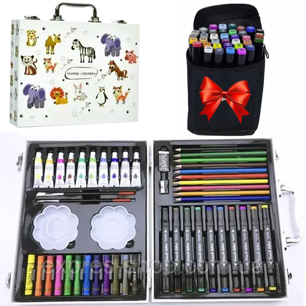 Набір для малювання 50шт + Подарунок Скетч маркери 36шт / Дитячий набір для творчості / Комплект художника, фото 1