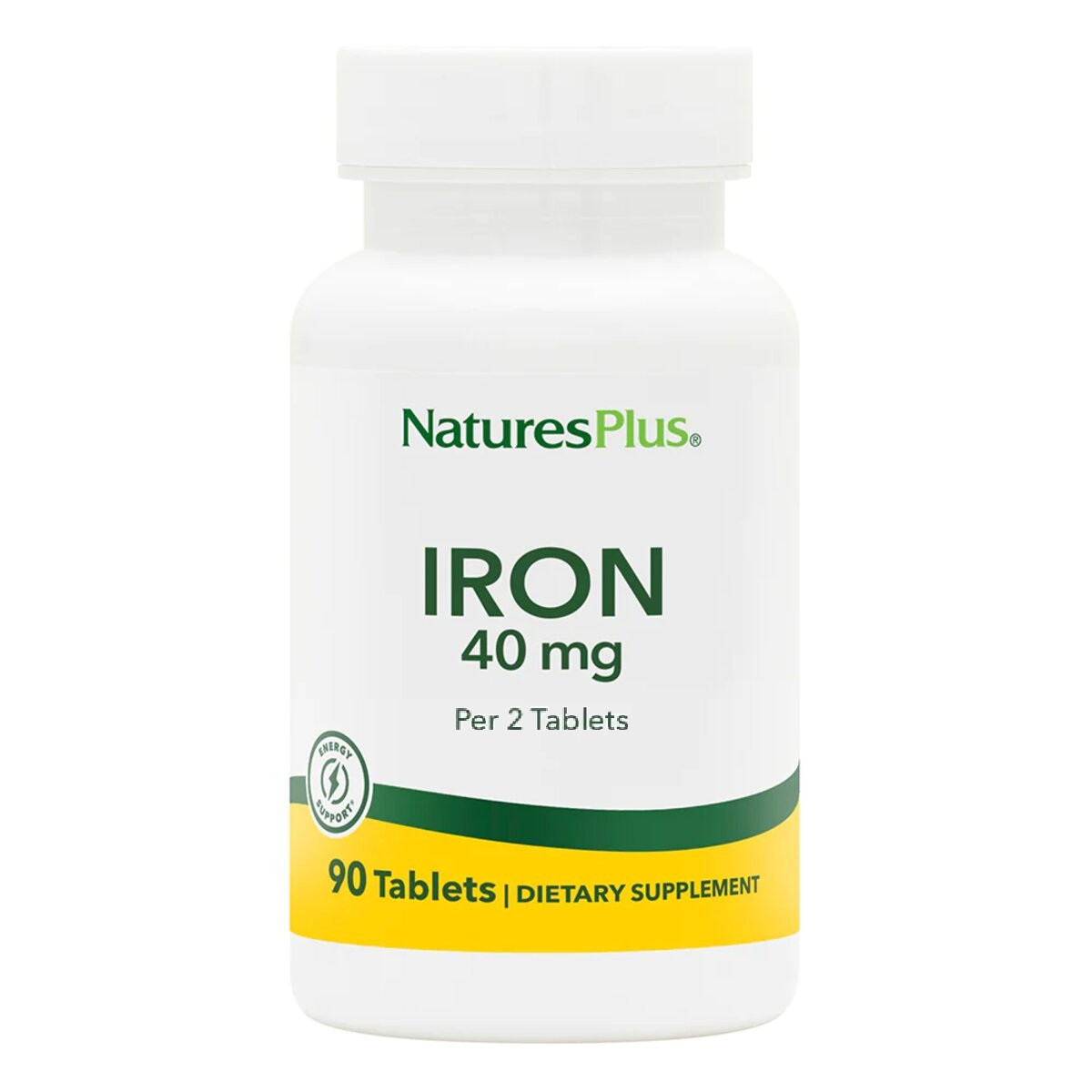 Залізо, 40 мг, Iron, Natures Plus, 90 таблеток