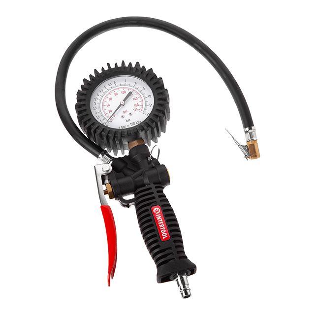 Пістолет для накачування шин із манометром професійний INTERTOOL PT-0510, фото 1