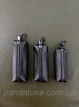 Ключниця з натуральної зернистої шкіри MAXI (коричнева), фото 4